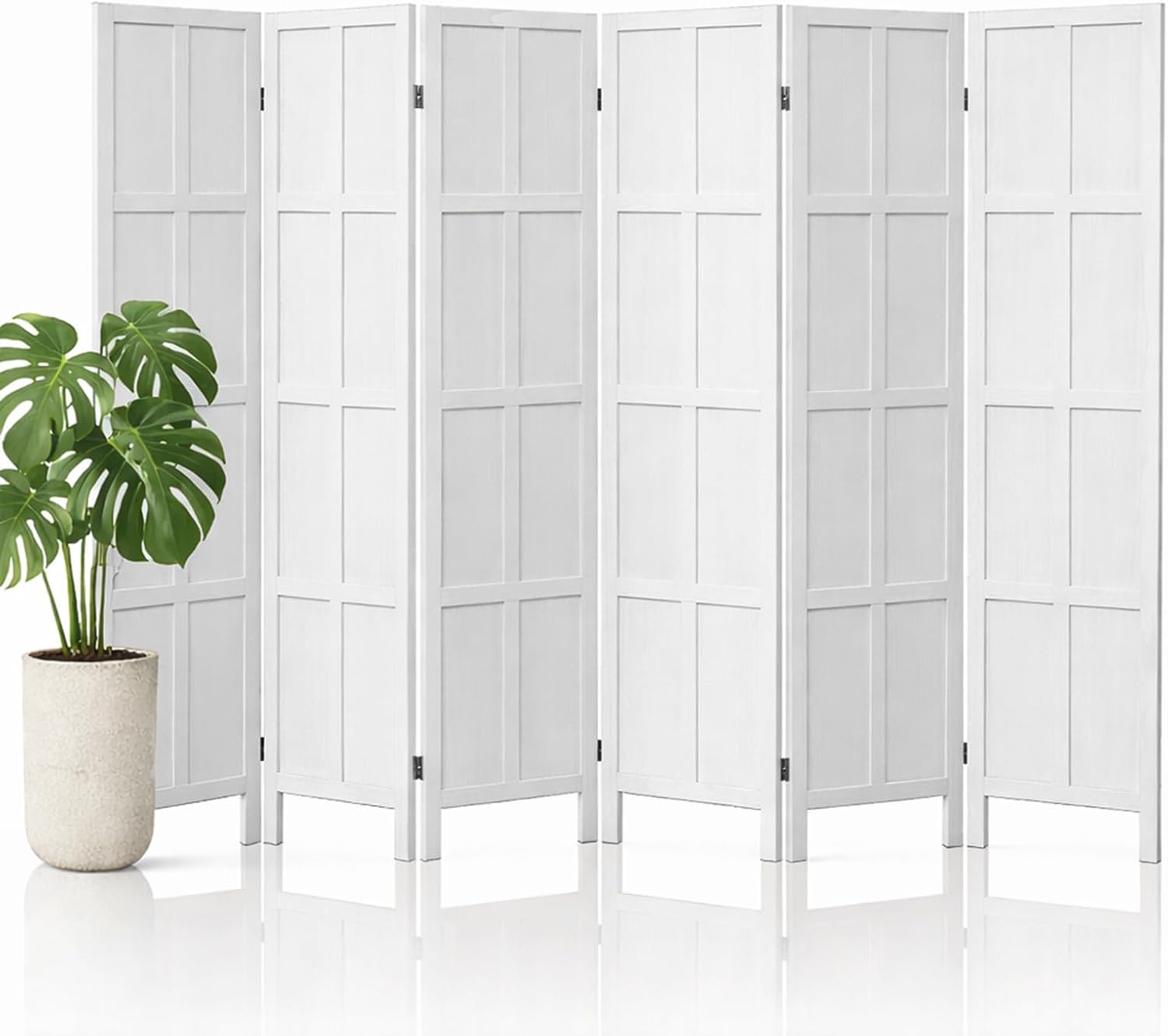 Partition Screen Divider - Pembatas Ruangan Kayu 6 Panel dan